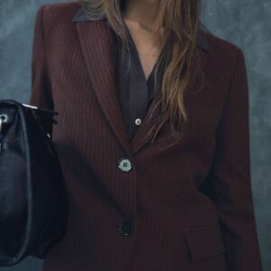 MANGO Striped Single-Breasted Blazer